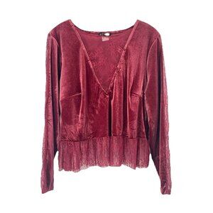 Venus Velvet Lace Long Sleeve Top Whimsigoth Fairy Grunge Sz L